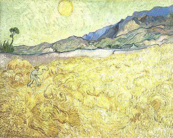 Vincent van Gogh: (Wheat Fields with Reaper at Sunrise
